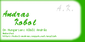 andras kobol business card